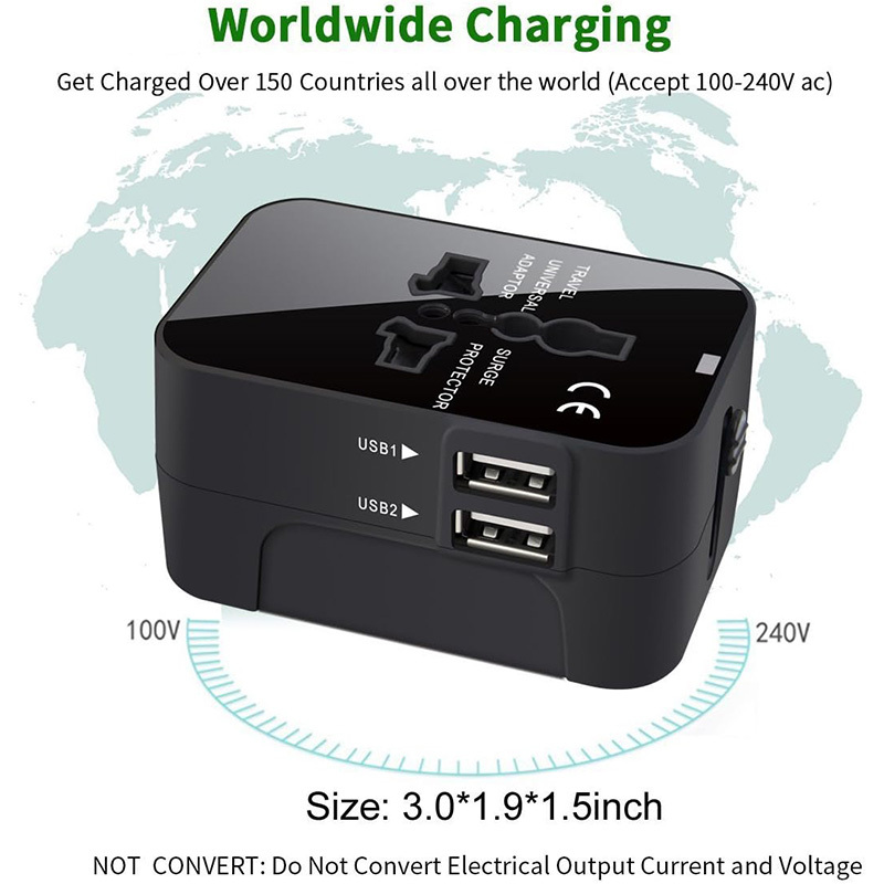 Worldwide All In One Universal Travel Adapter Wall Charger - Image 4