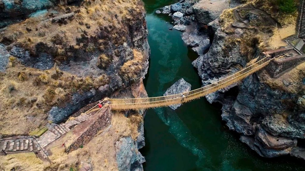 Inca bridge over Apurimac canyon