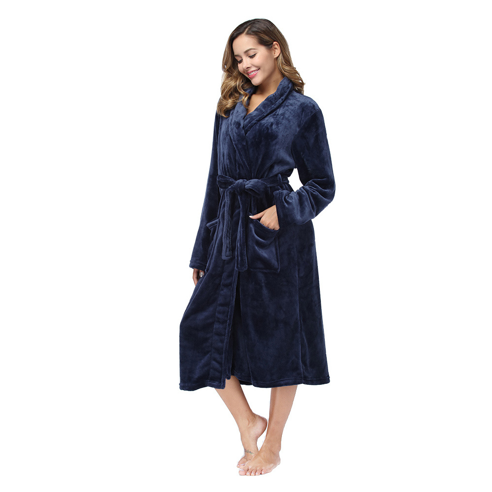 Women’s Fleece Plush Warm Bathrobe – Long Cozy Sleepwear - Image 2