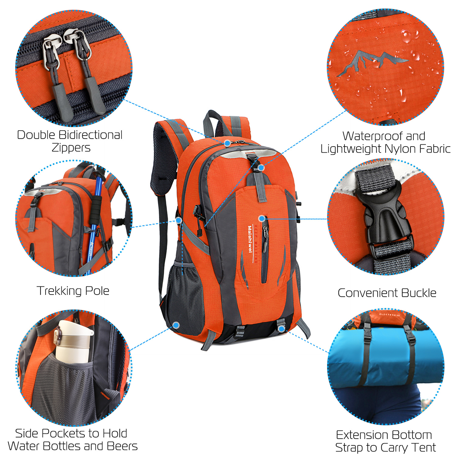 36L Lightweight Outdoor Hiking Backpack - Image 5