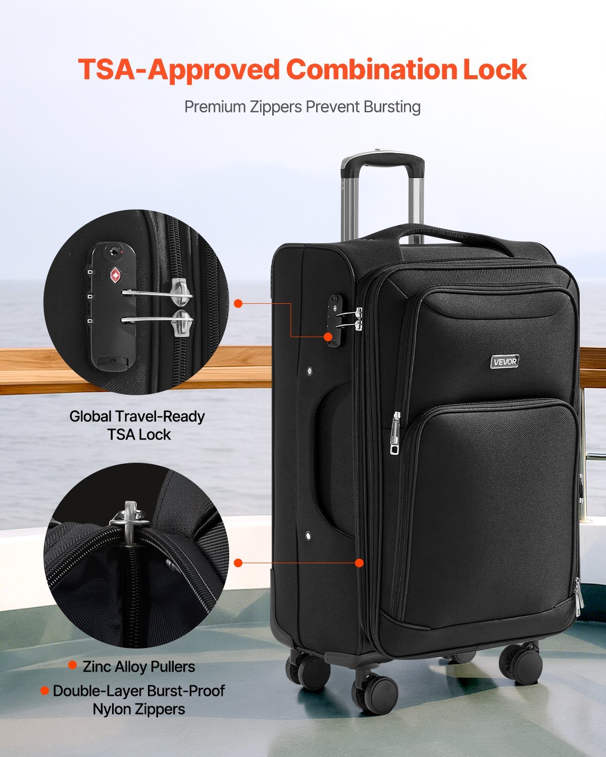 24-Inch Softside Expandable Luggage with Spinner Wheels - Image 2