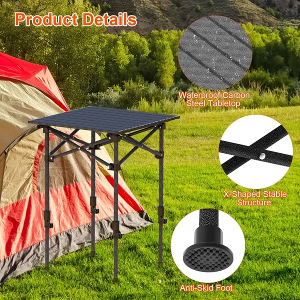 Portable Folding Camping Table – Adjustable Height Roll-Up Table for Camping, Picnic, Beach & BBQ - Image 5