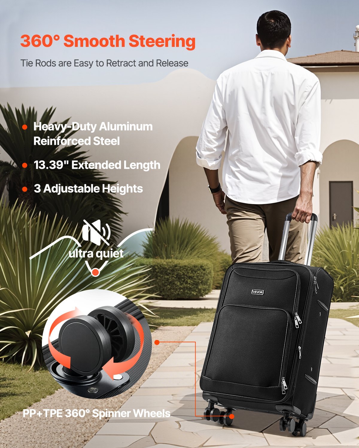 24-Inch Softside Expandable Luggage with Spinner Wheels - Image 5