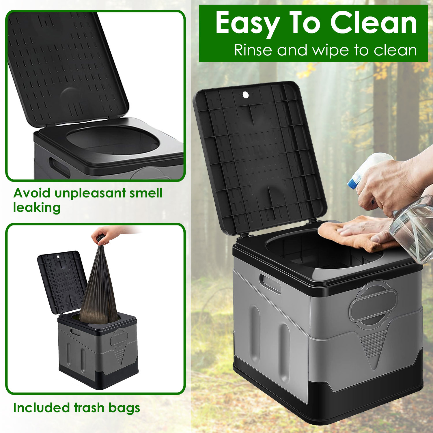 Portable Foldable Toilet with Lid – Emergency Travel Potty for Camping, Car & Outdoor Use - Image 2