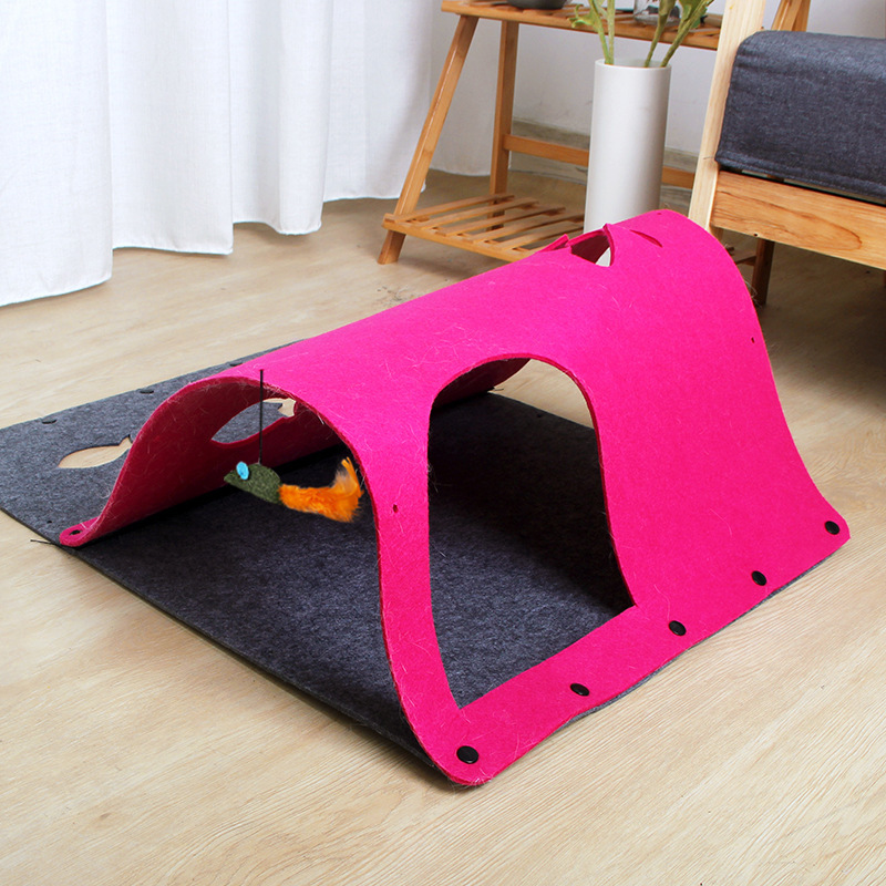 2-In-1 DIY Combined Cat Tunnel Toy & Felt Pet Nest House - Image 3