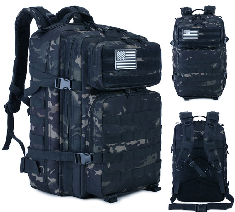 Tactical Outdoor Mountaineering Backpack – 50L Waterproof Army-Style Travel & Laptop Bag with MOLLE System - Image 2