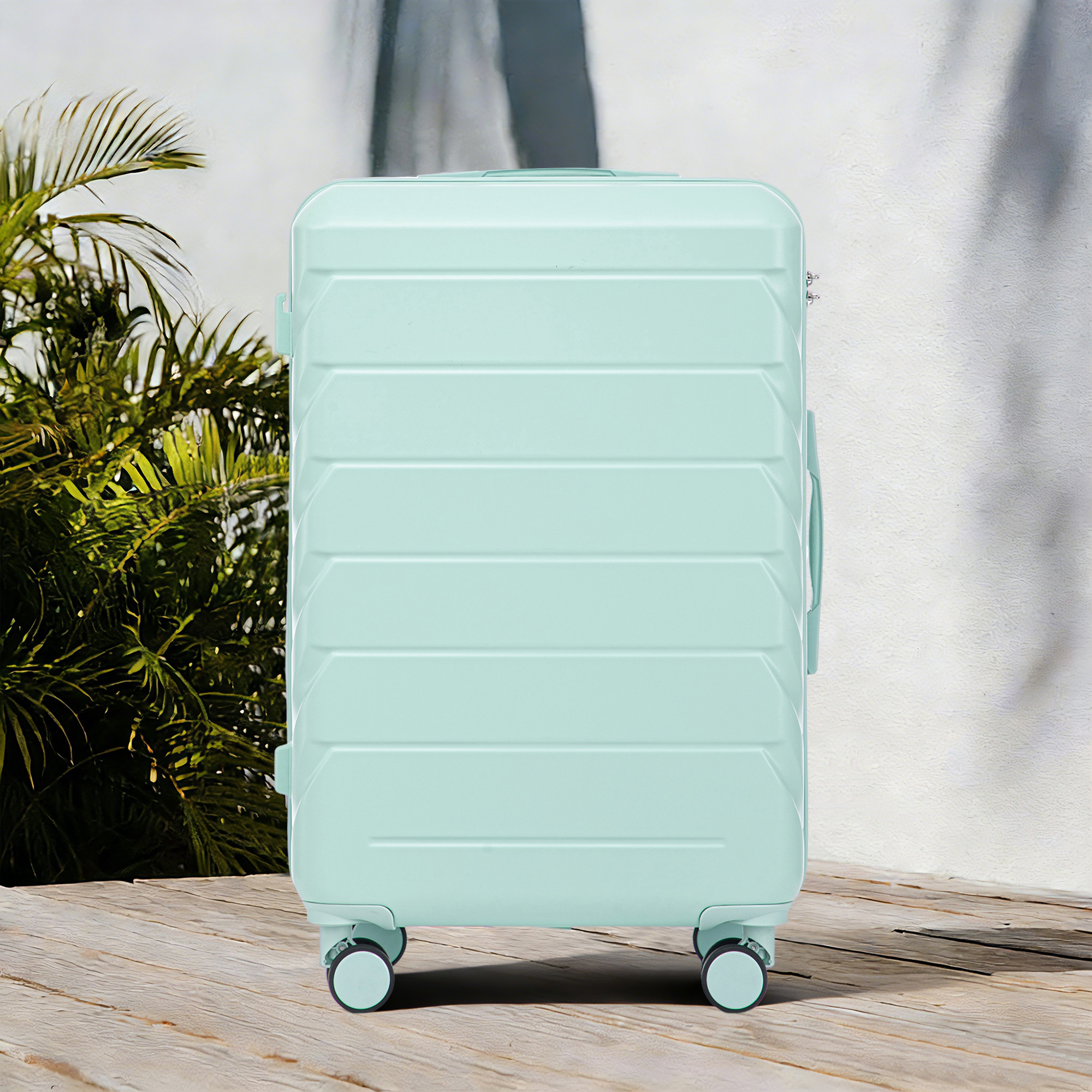 28-Inch ABS Hard Shell Checked Luggage – Lightweight Waterproof Spinner Suitcase - Image 3