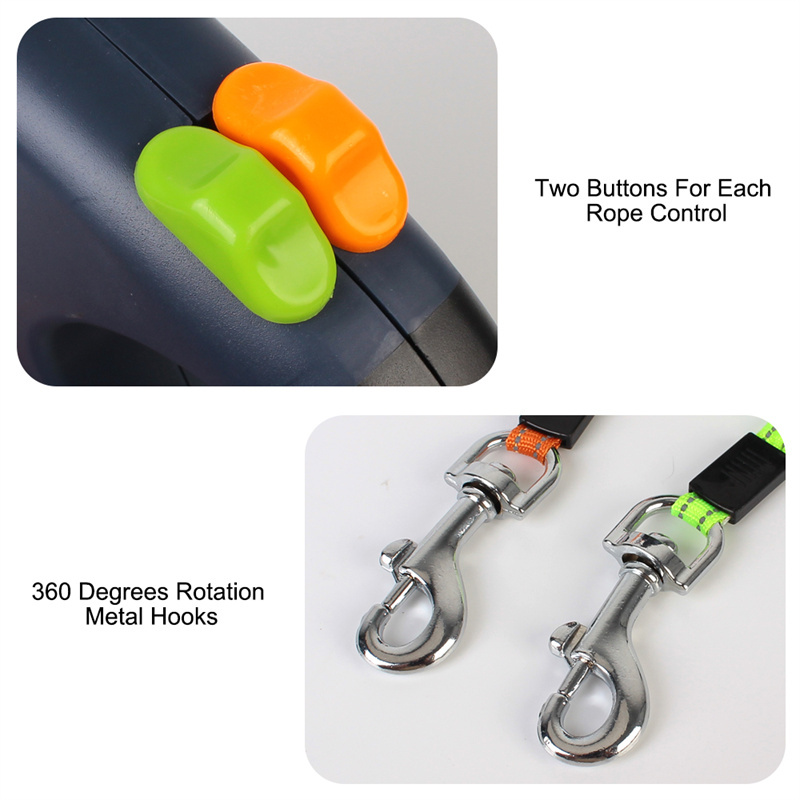 Retractable Dual Dog Leash With LED Light & 360° Swivel - Image 4