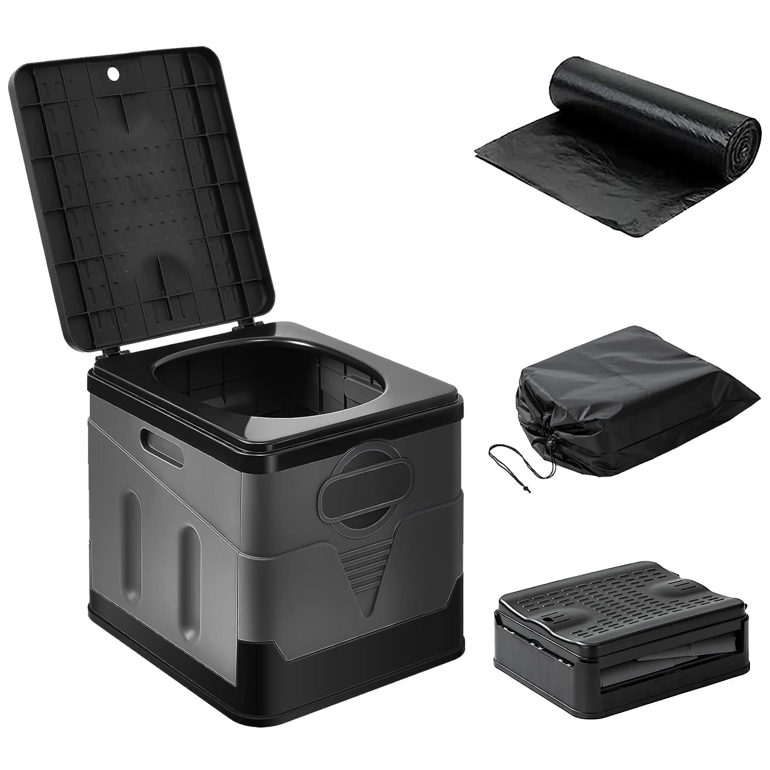 Portable Foldable Toilet with Lid – Emergency Travel Potty for Camping, Car & Outdoor Use - Image 7