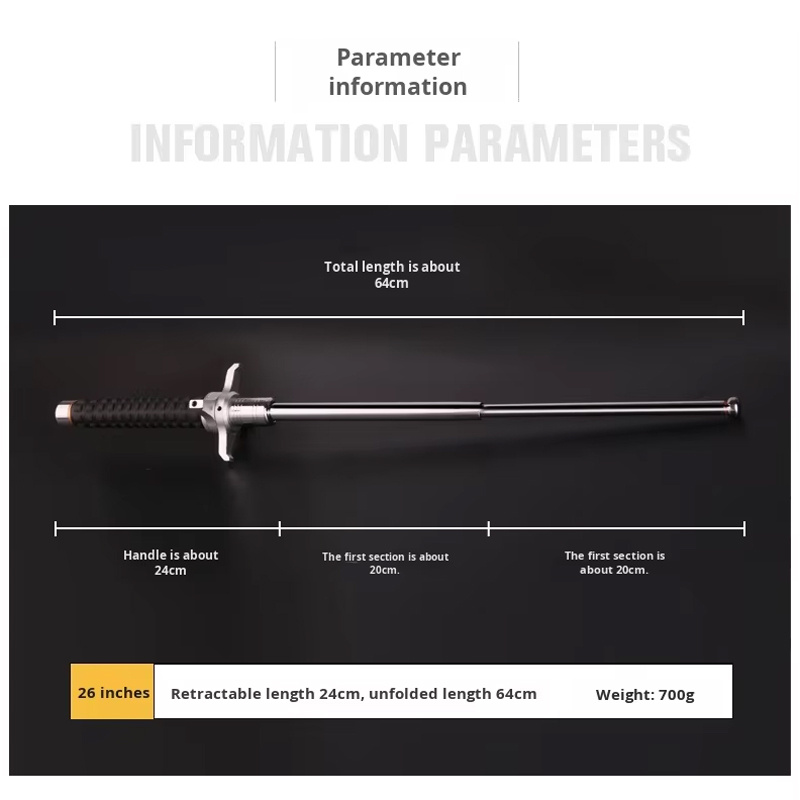 26 Inch Multifunctional Hiking Pole Extendable Portable Impact Resistant Trekking Pole - Image 5