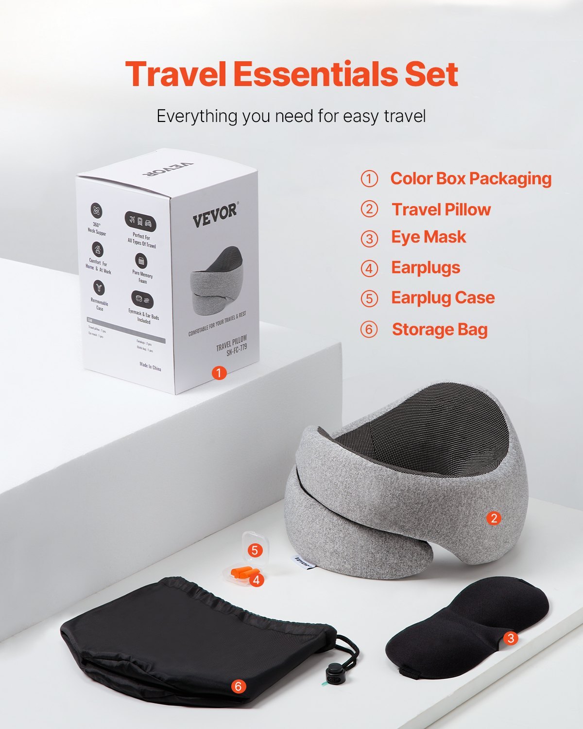 Double-Layer Memory Foam Travel Neck Pillow – Ergonomic Support for Flights, Cars & Travel - Image 5