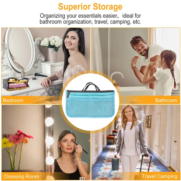 Women’s Handbag Organizer Insert – Portable Makeup & Toiletry Storage Bag - Image 2