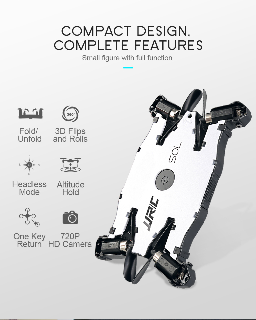 JJRC H49 SOL WiFi FPV Selfie Drone – 720P Foldable Mini Quadcopter - Image 8