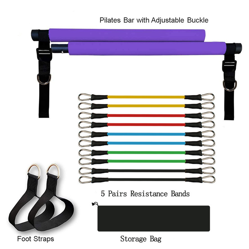 Fitness Yoga Pilates Bar with Resistance Bands - Image 2