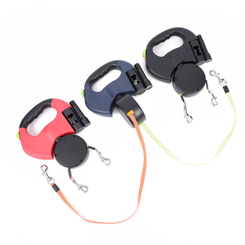 Retractable Dual Dog Leash With LED Light & 360° Swivel - Image 2
