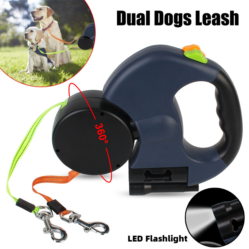 Retractable Dual Dog Leash With LED Light & 360° Swivel - Image 5