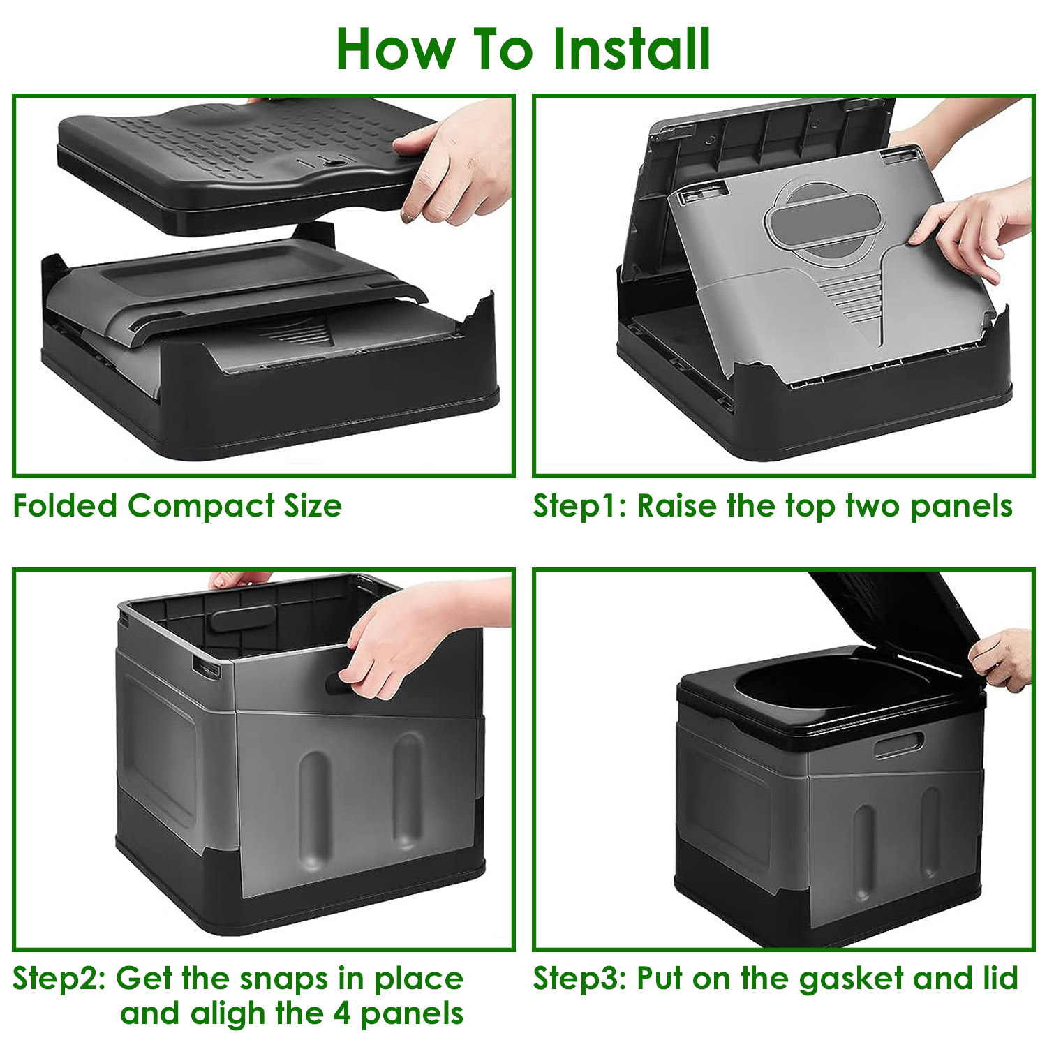 Portable Foldable Toilet with Lid – Emergency Travel Potty for Camping, Car & Outdoor Use - Image 8