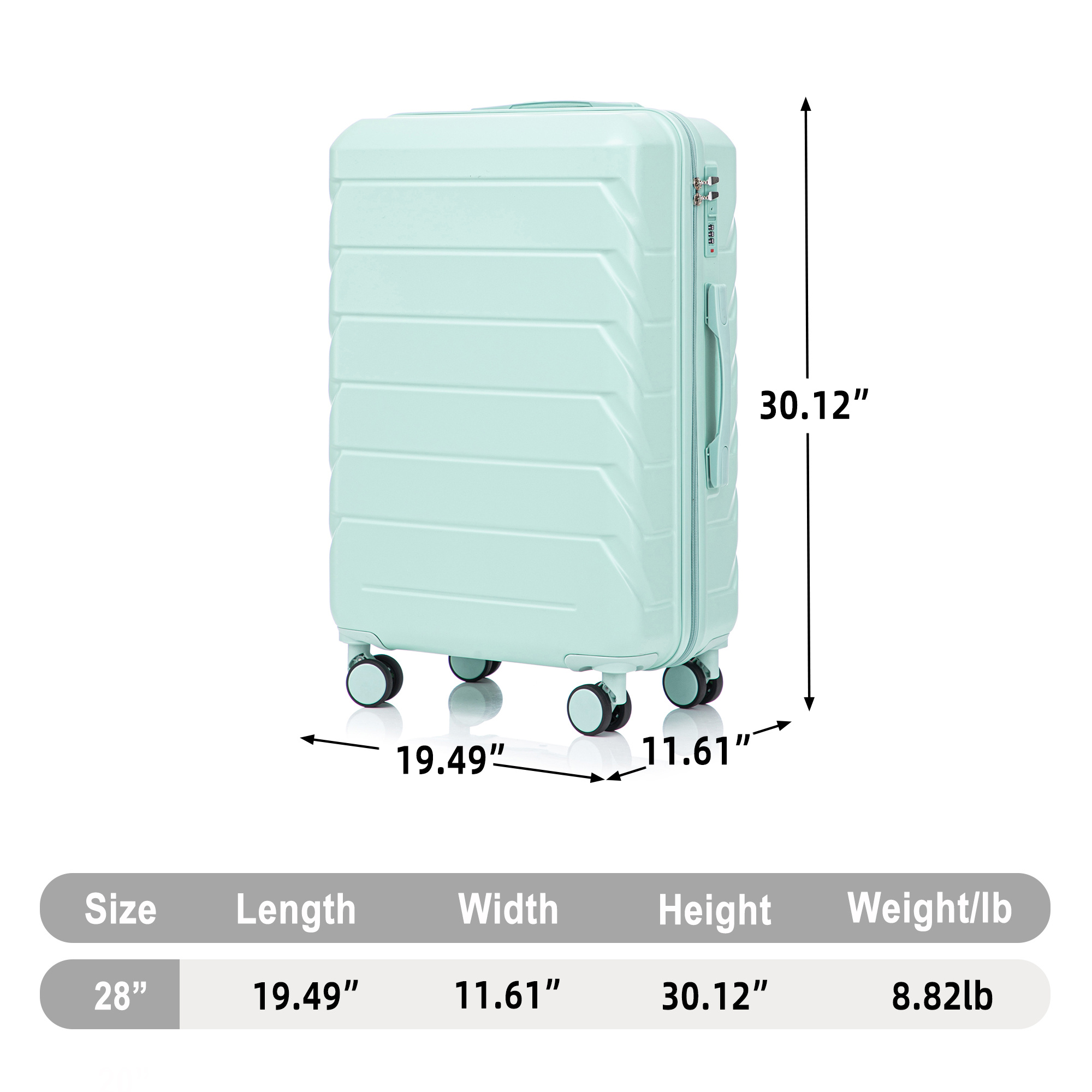 28-Inch ABS Hard Shell Checked Luggage – Lightweight Waterproof Spinner Suitcase - Image 4